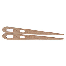 2Pcs Large Eye Crochet Needle Double Hole Crochet Needle Wood