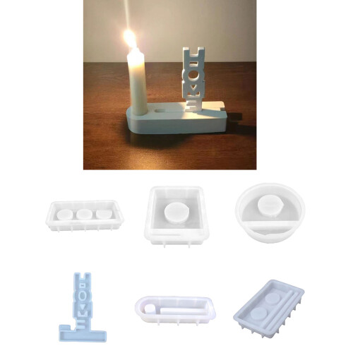 Candle Holder Mould Handmade Candlesticks Silicone Molds-  6 2