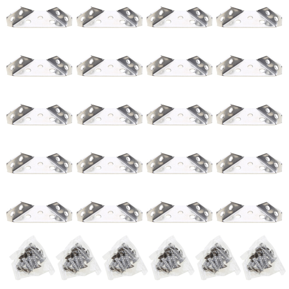 20Pcs Corner Brackets Metal Brackets Support Frame Angle Corner 7696000737386