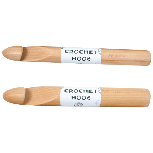 Beech Wood Crochet Hook for Beginner Weaving, 30mm 35mm-35mm 1