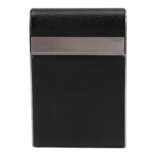 Elegant draagbaar leren sigarettenetui, roestvrijstalen sigarettenbeschermer biedt goede bescherming, een prachtig cadeau voor hem of haar.