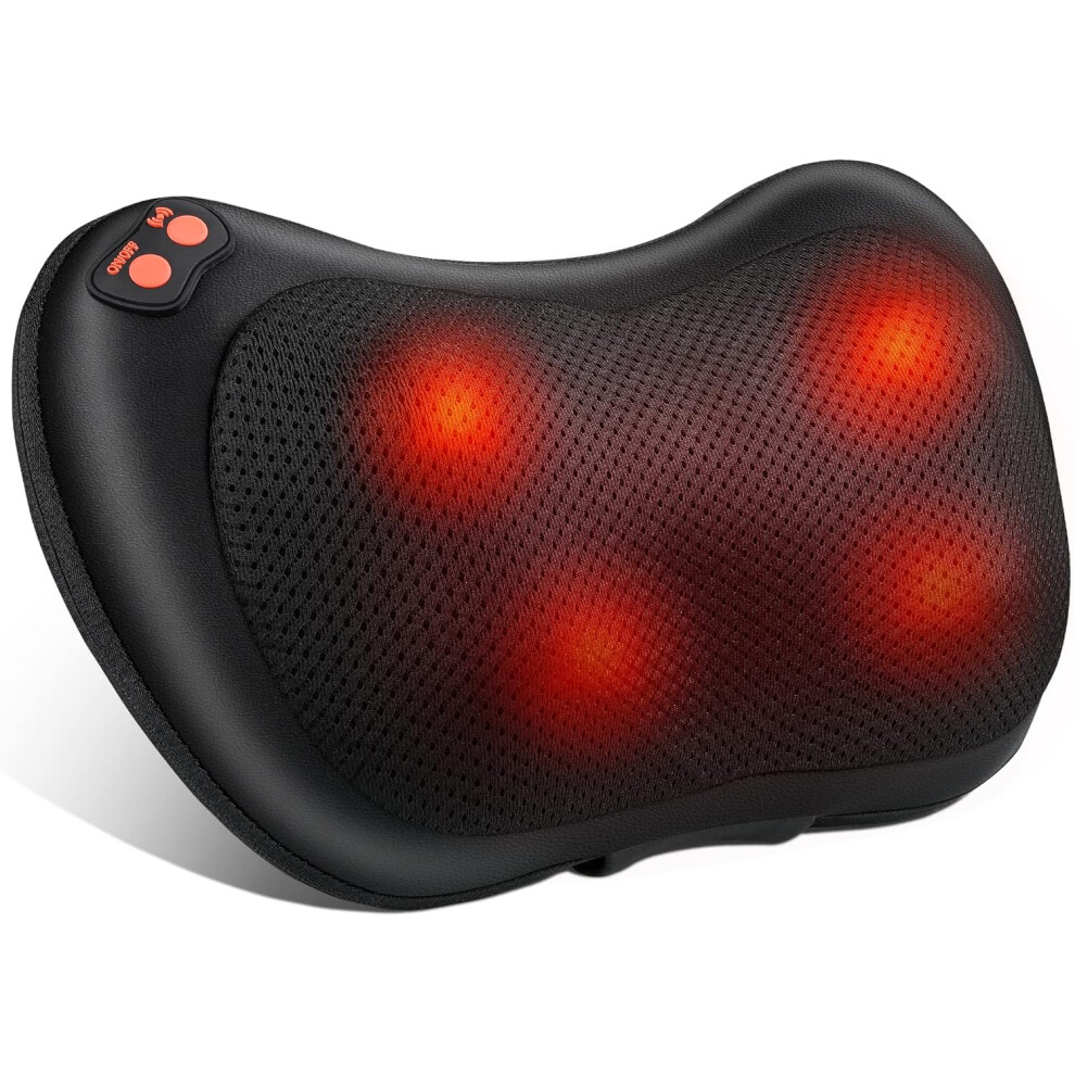 Portable Shiatsu Neck Massager, Adjustable Speeds Bi-directional Massage With Deep Tissue Kneading Overheat Protection For Back Pain Relief On-The-Go