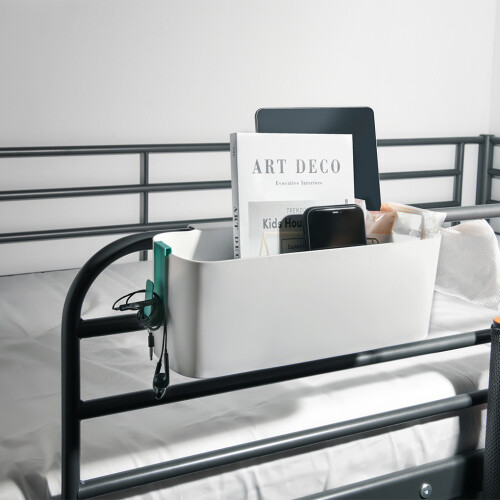 (white) 2pcs Hanging Bed Organizer Premium Detachable Easy Installation PP 2