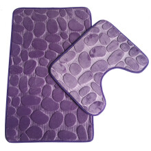 Covor de baie luxos, anti-scapare, absorbant de apă cu funcție de uscare rapidă, set de 3 covoare de culoare roșu vin, cu fund antiderapant din