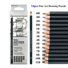 14 Art Sketch Wooden Pencil Charcoal Artist Pencils For Drawing Sketching Shading Draw Tones Shades