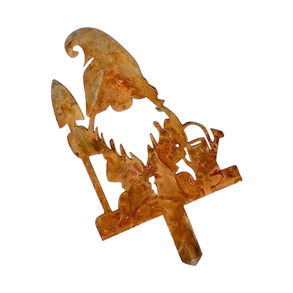 Heavy Duty Rusty Gardening Dwarf Statue Sculpture Vintage-05 7754000821297