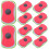 10Pièces Petits Effaceurs Rouge Avec Tissu Lavable 11