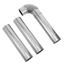 1Conjunto Extensão De Tubo Para Fogão De Acampamento Aço Inoxidável