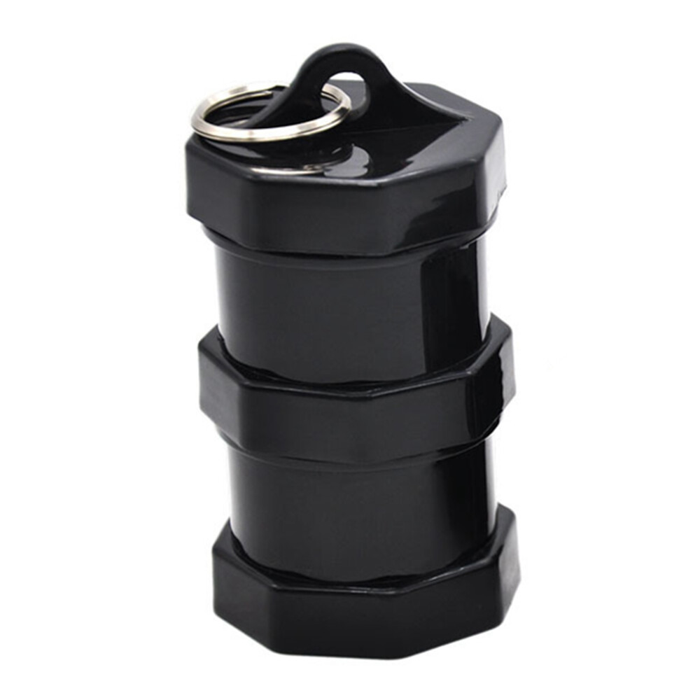 Travel Size Medication Container, Portable Waterproof Pill Container, Aluminum Alloy Keychain Storage With Ring For Hanging, Outdoor Emergency Pill Ho