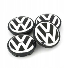 4-pack - Volkswagen VW Center Caps / Wheel Hub Emblems - Car Silver Silver 65mm