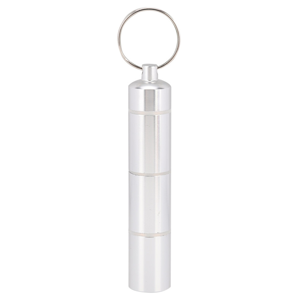 Sturdy Waterproof Pill Case, Exquisite Workmanship Portable Aluminum Alloy Keychain Container with Screw Cap for Travel Medication