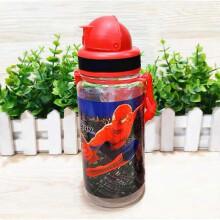 (OneSize,Spider Man 350ml)350/500ml Kids Cartoon Drinking Water Bottle Straw Cup With Shoulder Strap