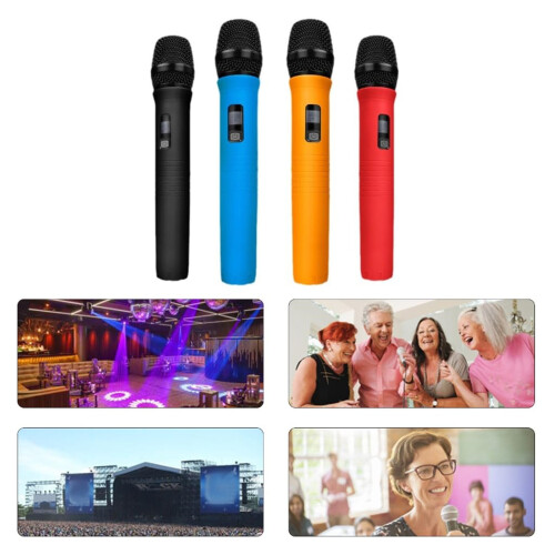 Microphone Nonslip Cover Sleeve Holder Handheld Handle-Blue 1