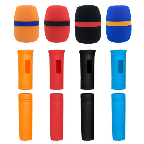 Wireless Microphones Handle Sleeve Rubber Handle Cover-Yellow 2
