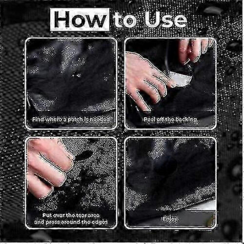 (Black)Down Jacket Repair Pre-cut, Self-adhesive, Soft, Waterproof 2