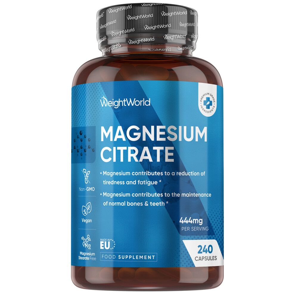 Weightworld Magnesium Citrate Capsules 1480Mg - 240 Capsules - 4 Months Supply