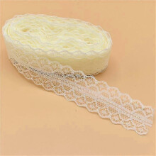 (beige)10 Yards Lace Ribbon Tape Trim Fabric DIY Embroidered Net Lace for Sewing Decoration Lace Fabric