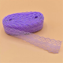 (purple)10 Yards Lace Ribbon Tape Trim Fabric DIY Embroidered Net Lace for Sewing Decoration Lace Fabric