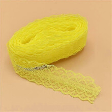 (yellow)10 Yards Lace Ribbon Tape Trim Fabric DIY Embroidered Net Lace for Sewing Decoration Lace Fabric
