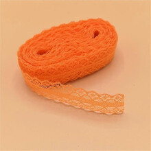 (orange)10 Yards Lace Ribbon Tape Trim Fabric DIY Embroidered Net Lace for Sewing Decoration Lace Fabric