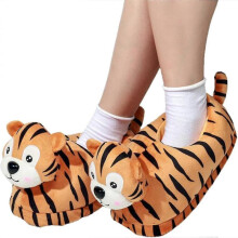 (M)Slippers Cute Tiger Cartoon Animal Women/men Couples Home Slipper For Indoor House Bedroom Flats Warm Winter Shoes (2-b-b)