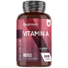 WeightWorld Vitamin A Tablets 10,000IU - 365 Tablets (1 Year Supply)