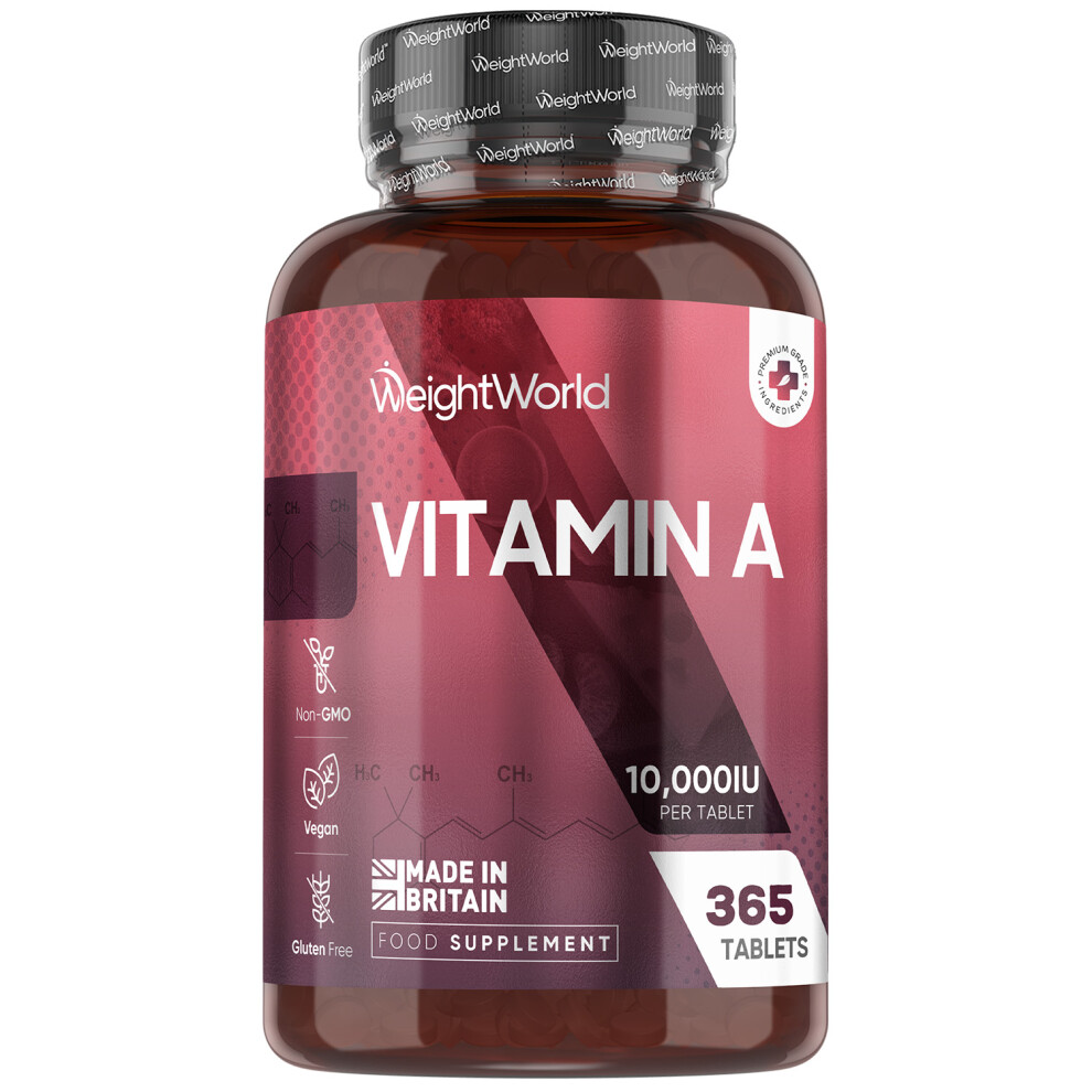 Weightworld Vitamin A Tablets 10,000Iu - 365 Tablets (1 Year Supply)