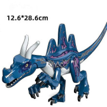 (Chinese dragon)Chalk Paleontology Savage Beast Building Block Dinosaur Children's Assembly Toy-red Tall Horned Taurus