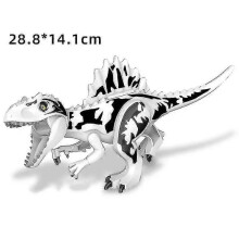 (Dorsal predator dragon)Chalk Paleontology Savage Beast Building Block Dinosaur Children's Assembly Toy-red Tall Horned Taurus