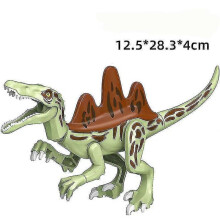 (Green heavy claw dragon)Chalk Paleontology Savage Beast Building Block Dinosaur Children's Assembly Toy-red Tall Horned Taurus