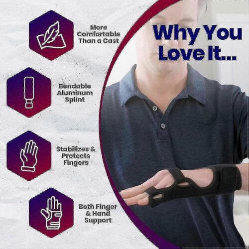 (Right hand)Metacarpal Finger Splint Hand Brace, Ulnar Gutter Splint Support 1