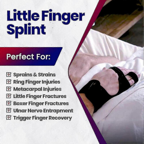(Right hand)Metacarpal Finger Splint Hand Brace, Ulnar Gutter Splint Support 2