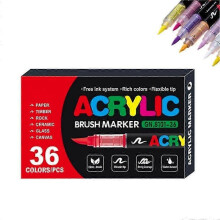 (12pcs)Stellaya Acrylic Markers for Coloring Books, Straight Liquid Acrylic Marker