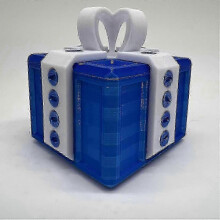 (White Blue)Annoying Gift Box with Screw, Large Annoying Gift Boxes, Prank Screw Box, Really Annoying Gift Box
