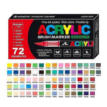 (72pcs)Stellaya Acrylic Markers for Coloring Books, Straight Liquid Acrylic Marker