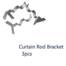 (2PCS,Silver)2PCS Hang Double Pole Holders Curtain Rod Supports Brackets Into Window Frame
