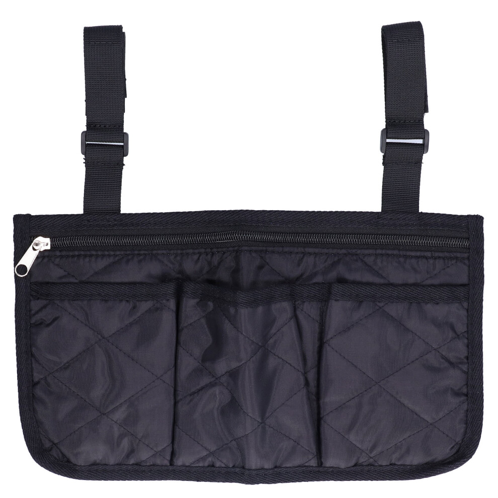 Multipurpose Mobility Aid Companion: Adjustable Storage Pouch For Wheelchair, Durable Nonwoven Fabric Wheelchair Side Organizer With Zippered Compartm