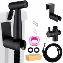 Handdouche voor toilet en bidet met instelbare waterdruk, roestvrijstalen sproeier voor vrouwelijke hygiëne en babybadje, lekvrije slang voor