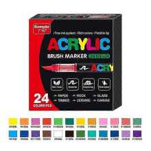 (24pcs)Stellaya Acrylic Markers for Coloring Books, Straight Liquid Acrylic Marker