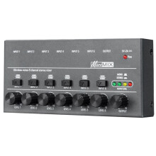 Mini Audio Mixer KTV Karaoke 6 Channel Professional Stereo Sound Ultra Low Noise
