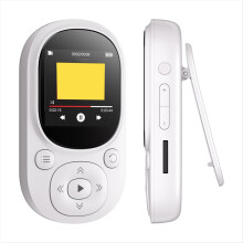 32GB Clip MP3 Player Portable Music Bluetooth Mp3 Mp4 with FM Radio Recording Pedometer for Kids-White