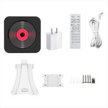 Portable CD Player Bluetooth Speaker Stereo LED Screen Wall Mount Music with Bracket FM Radio EU Plug