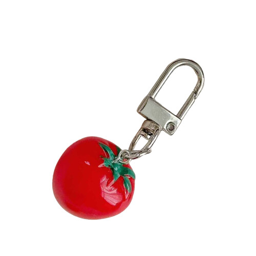 Unique Handmade Tomato Keychain Charm-Fresh tomato short c