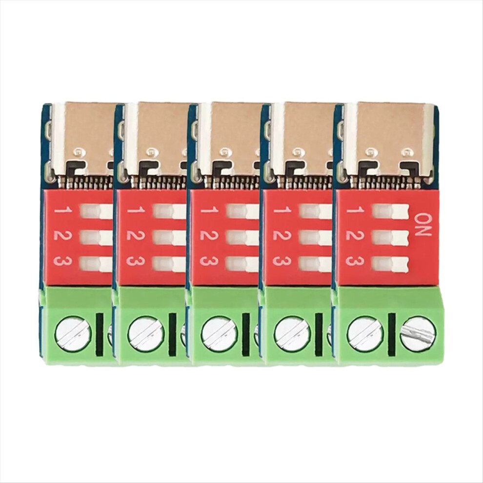 5Pcs Type-C Qc Pd Fast Charging Test Board 5-20V Dial Adjustment Voltage Trigger Module 100W 4851264045230