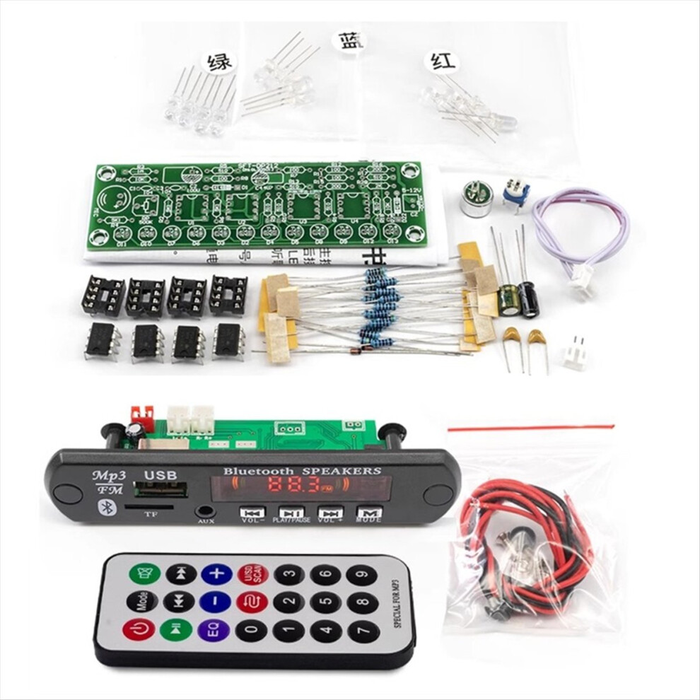 Fm Radio Diy Electronics Kit Bluetooth 5.0-Compatible Speaker With Voice-Activated Level Indicator 4851264058087