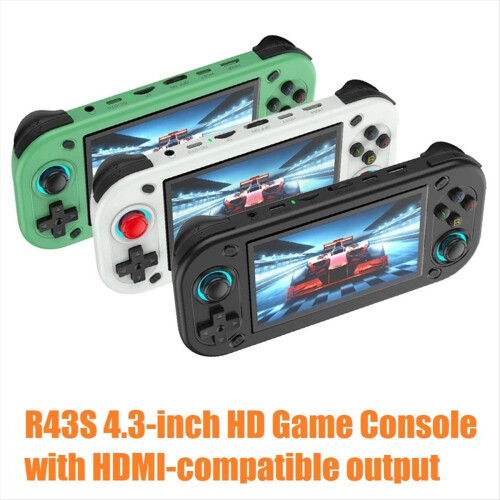 R43S Retro Handheld Video Game Console 4.3 Inch Screen -Compatible Output Pocket Player Support 20 Simulator B 1