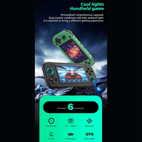 R43S Retro Handheld Video Game Console 4.3 Inch Screen -Compatible Output Pocket Player Support 20 Simulator B 2