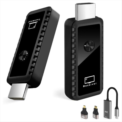 Wireless -Compatible Transmitter and Receiver 100ft/30m, 4K Decode 1080P Output 2.4G/5G Plug&Play