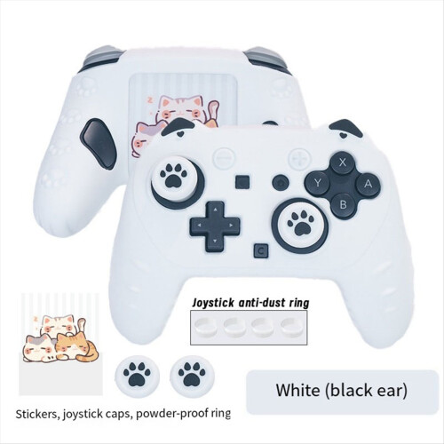 Cat Ear Silicone Case for Switch 2 Pro Game Controller Set Anti-Slip with Joystick Cap A 1