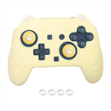 Cat Silicone Protective Case Switch 2 Gamepad with Joystick Grips Caps Anti-Powder Rings